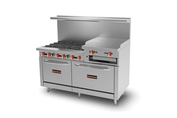 SR-6B-24RG-60 gas range and griddle broiler